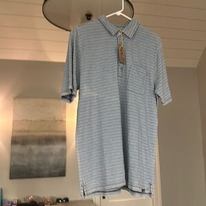 Faherty Men’s Striped Polo - Size Large.  New with tags.